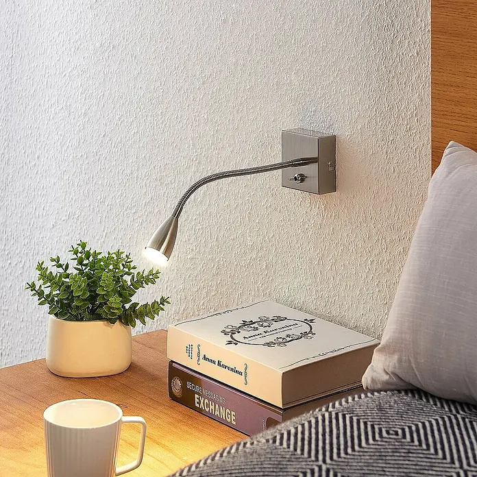 Lindby Wandleuchte Jolka - L x B x H: 30 x 7 x 7 cm, alu / grau / zink, alu / grau / zink