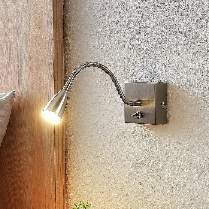 Lindby Wandleuchte Jolka - L x B x H: 30 x 7 x 7 cm, alu / grau / zink, alu / grau / zink