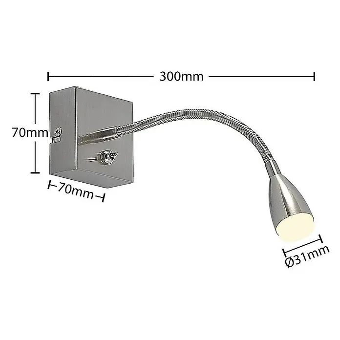 Lindby Wandleuchte Jolka - L x B x H: 30 x 7 x 7 cm, alu / grau / zink, alu / grau / zink