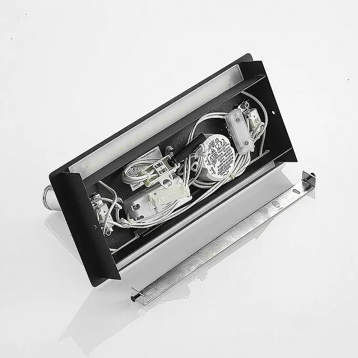 Lucande Wandleuchte Kimo - L x B x H: 15 x 32 x 14 cm, schwarz, chrom / silber