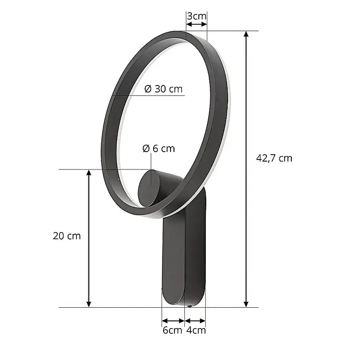 Lucande Wandleuchte Yekta - L x B x H: 9 x 30 x 42,5 cm, schwarz, schwarz