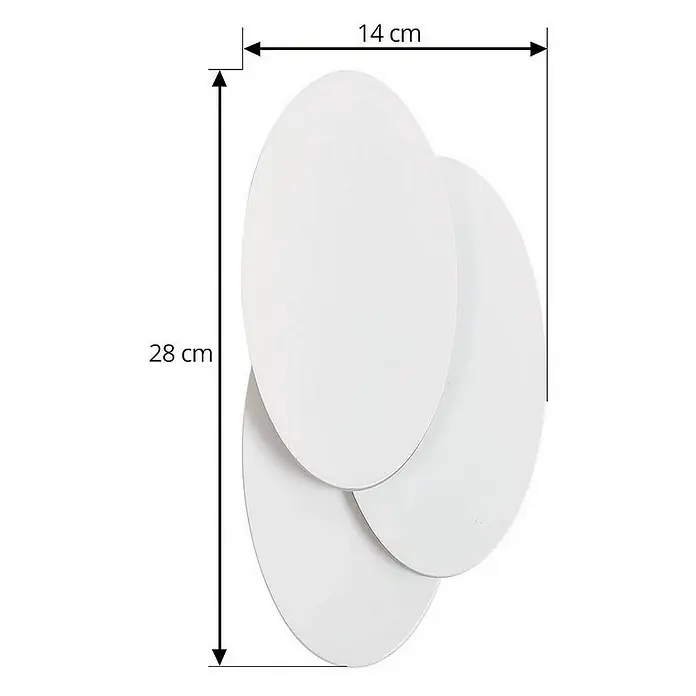 Lindby Wandleuchte Kolme - L x B x H: 5,3 x 14 x 28 cm, weiß / opal