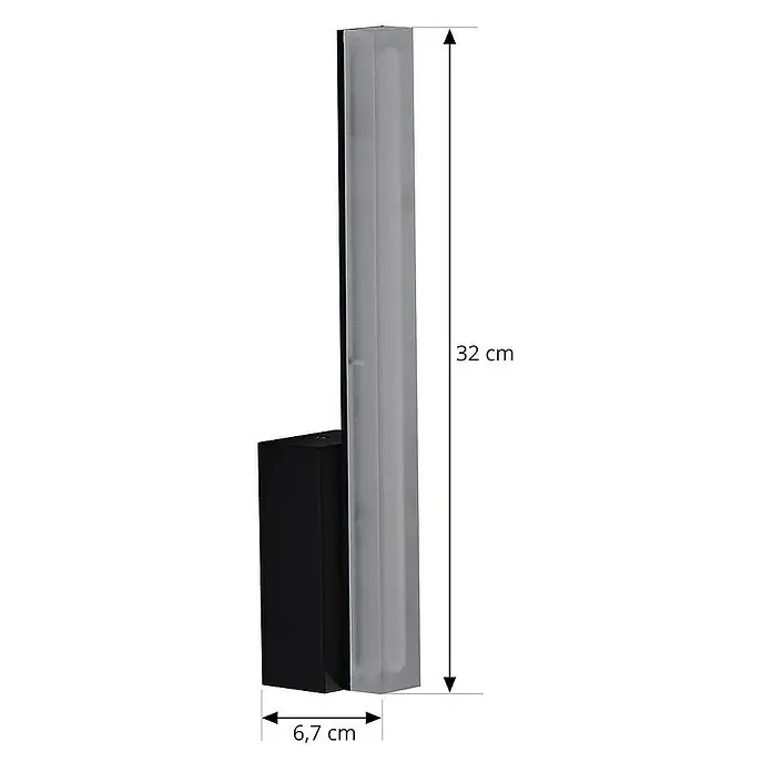 Lucande Wandleuchte Lisana - L x B x H: 6 x 6,7 x 32 cm, schwarz, schwarz