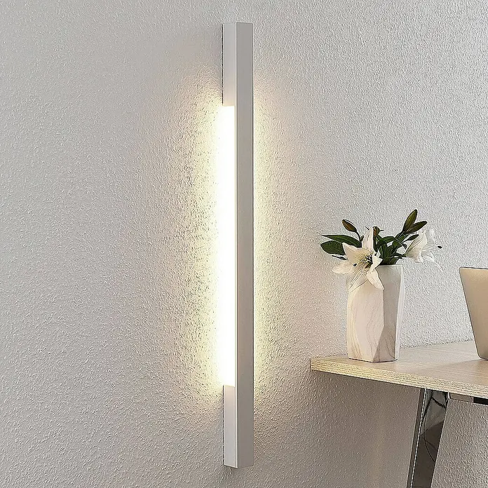 Arcchio Wandleuchte Ivano - L x B x H: 4,4 x 4,4 x 91 cm, weiß / opal, weiß / opal