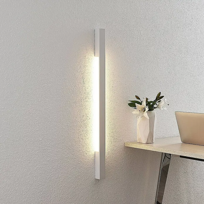 Arcchio Wandleuchte Ivano - L x B x H: 4,4 x 4,4 x 91 cm, weiß / opal, weiß / opal