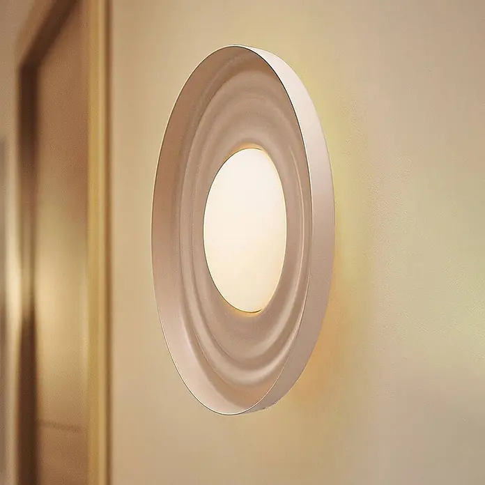 Lindby Wandleuchte Waves - L x B x H: 9,8 x 43 x 43 cm, creme / amber