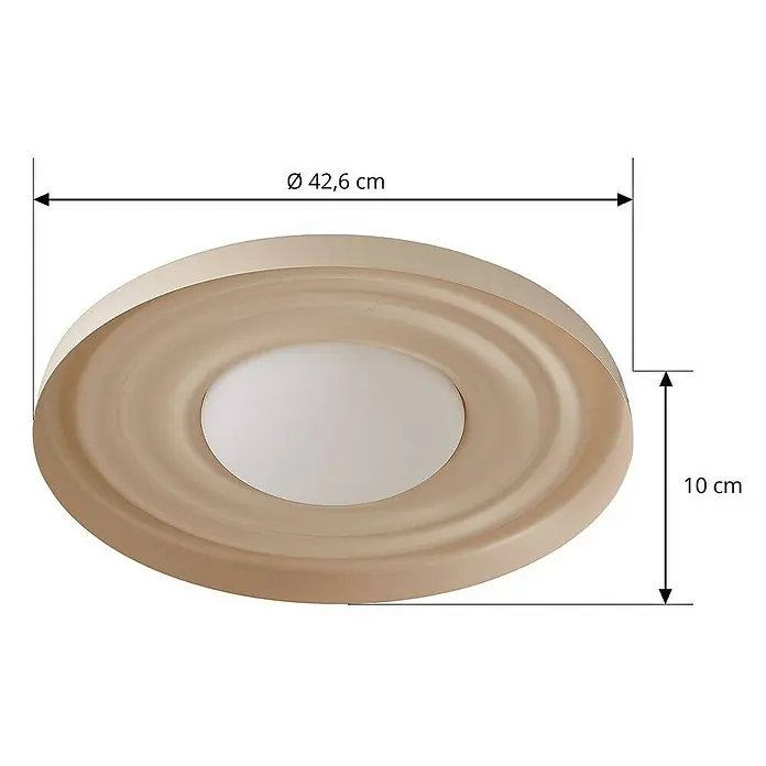 Lindby Wandleuchte Waves - L x B x H: 9,8 x 43 x 43 cm, creme / amber