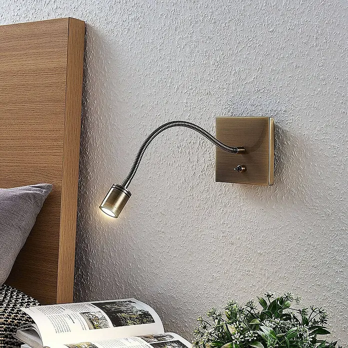 Lindby Wandleuchte Mayar - L x B x H: 35 x 11 x 11 cm, bronze / altmessing, bronze / altmessing