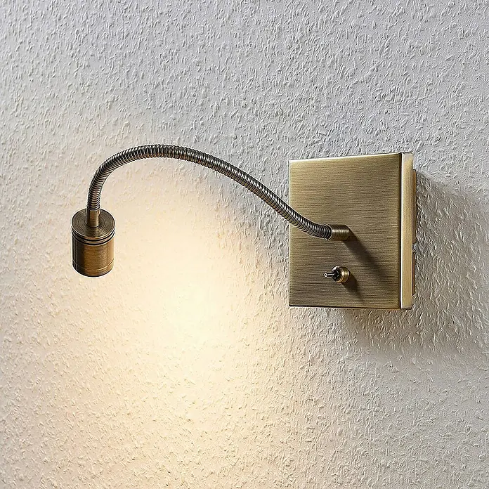 Lindby Wandleuchte Mayar - L x B x H: 35 x 11 x 11 cm, bronze / altmessing, bronze / altmessing