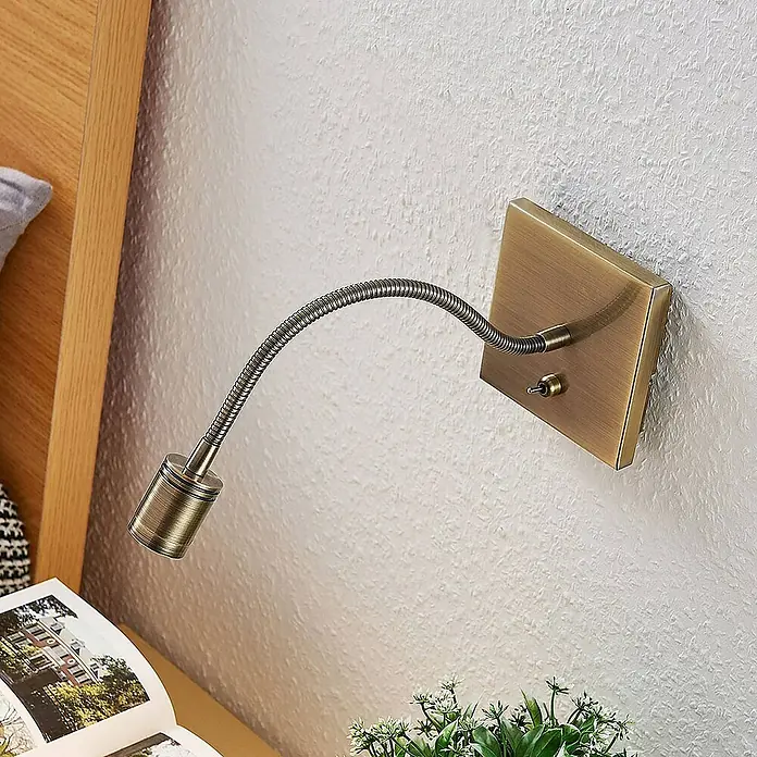 Lindby Wandleuchte Mayar - L x B x H: 35 x 11 x 11 cm, bronze / altmessing, bronze / altmessing
