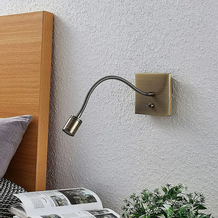 Lindby Wandleuchte Mayar - L x B x H: 35 x 11 x 11 cm, bronze / altmessing, bronze / altmessing
