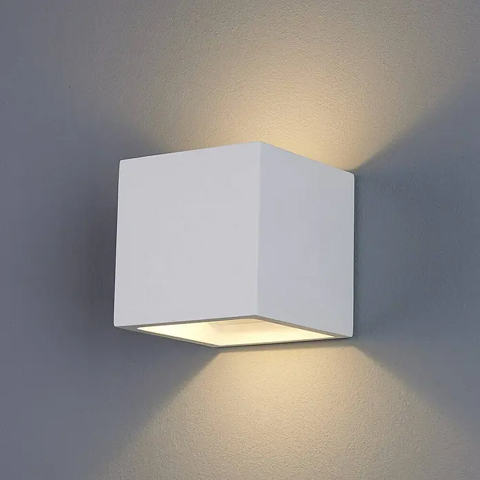 Lindby Wandleuchte Marita - L x B x H: 11,5 x 11,5 x 11,5 cm, weiß / opal, weiß / opal