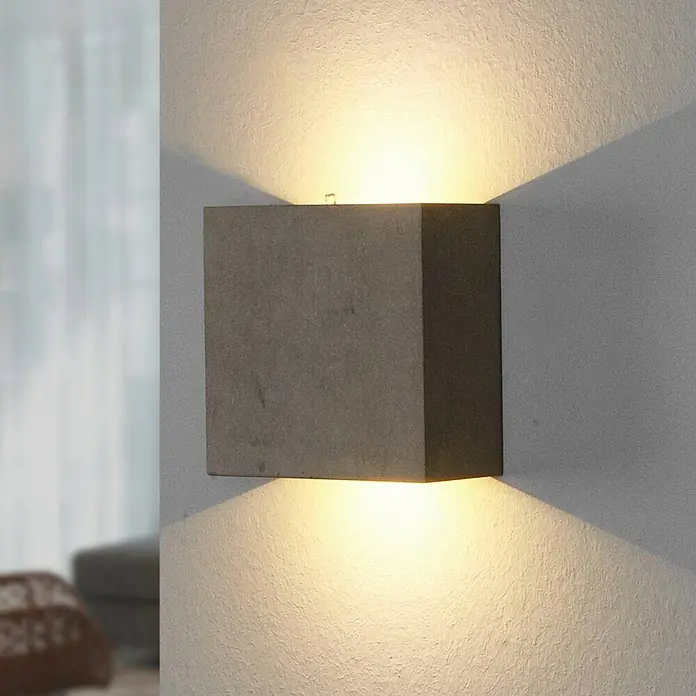Lindby Wandleuchte Yva - alu / grau / zink