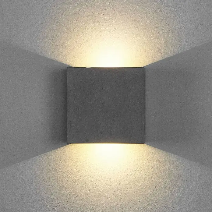Lindby Wandleuchte Yva - alu / grau / zink
