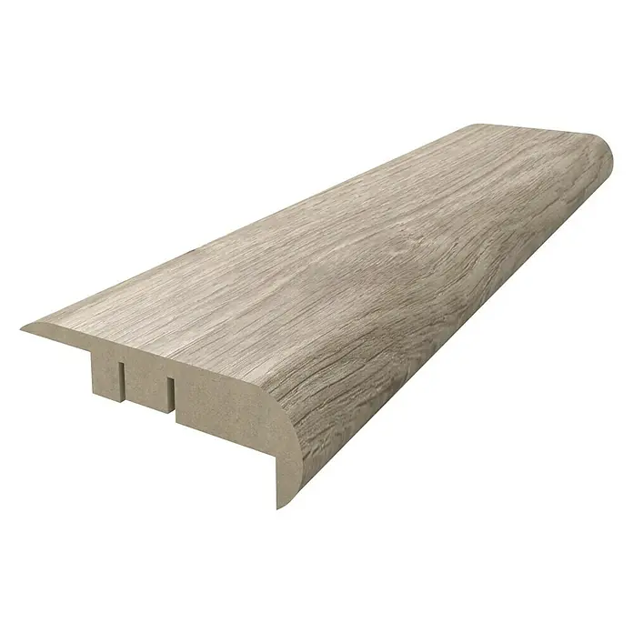Perfil de escalera Roble Nature - 2.440 x 68 x 22 mm - Una sola pieza de tira de transición de piso de madera con un borde redondeado y un sistema de lengüeta y ranura.