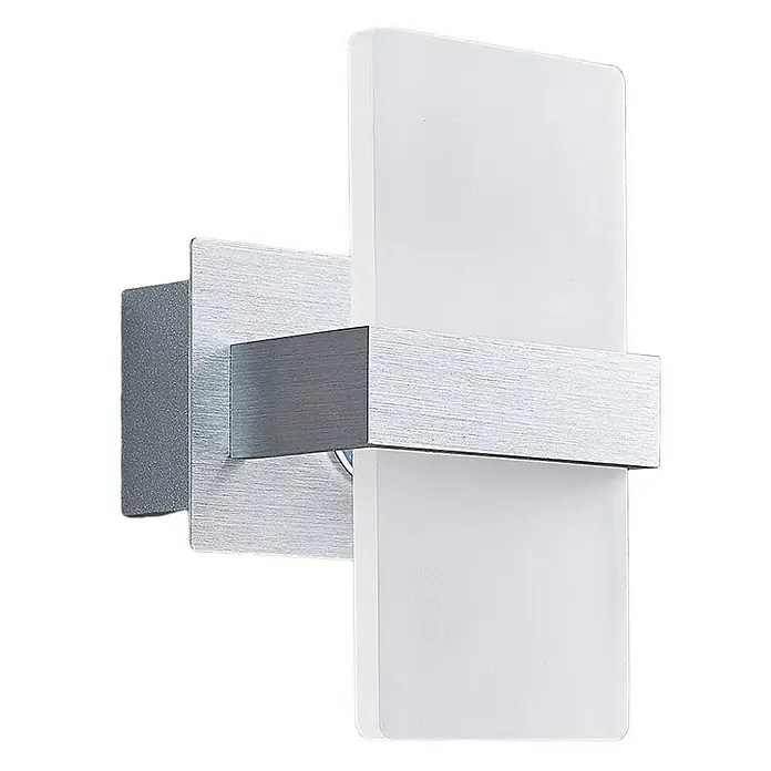 Lindby Wandleuchte Yorick - L x B x H: 9 x 13 x 18 cm, alu / grau / zink, weiß / opal