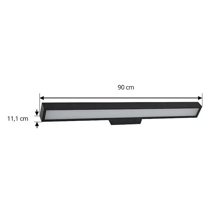 Lucande Wandleuchte Zafira - L x B x H: 11,1 x 90 x 4,5 cm, schwarz