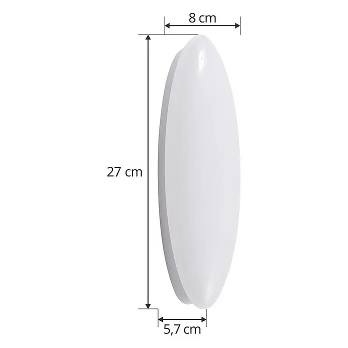 Lucande Wandleuchte Leihlo - L x B x H: 5,5 x 27 x 8 cm, weiß / opal
