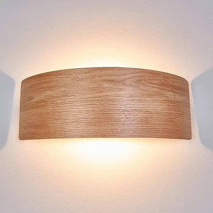 Lindby Wandleuchte Rafailia - Holz dunkel