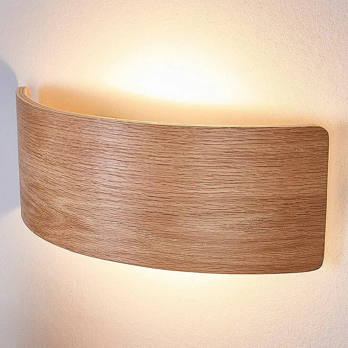 Lindby Wandleuchte Rafailia - Holz dunkel
