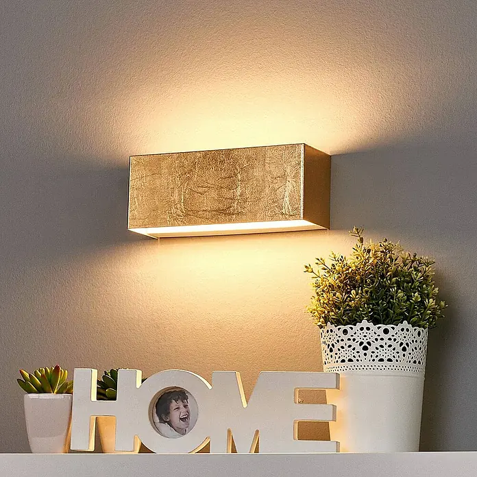Lindby Wandleuchte Quentin - L x B x H: 8 x 23 x 9 cm, messing / gold, messing / gold