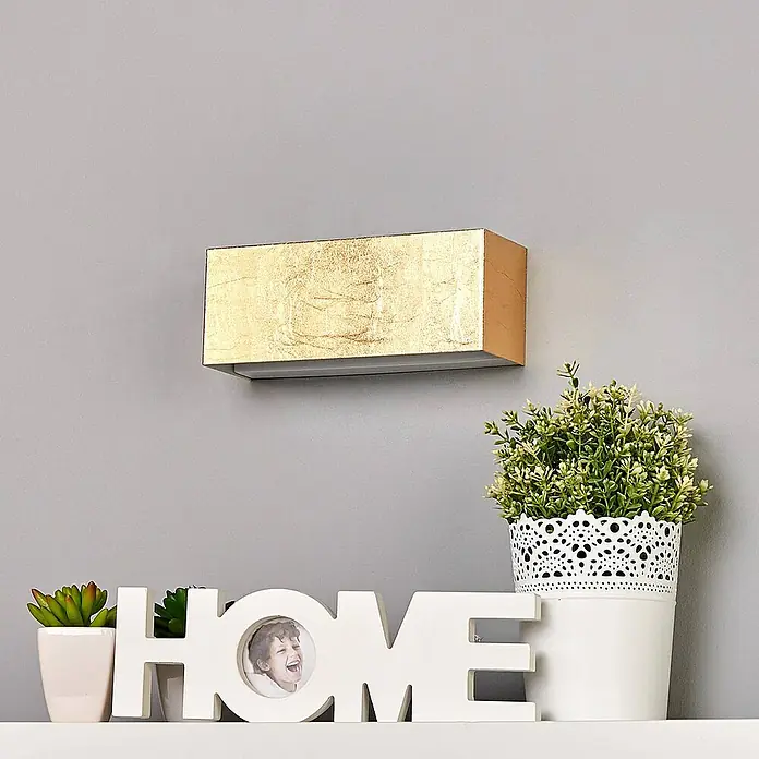 Lindby Wandleuchte Quentin - L x B x H: 8 x 23 x 9 cm, messing / gold, messing / gold