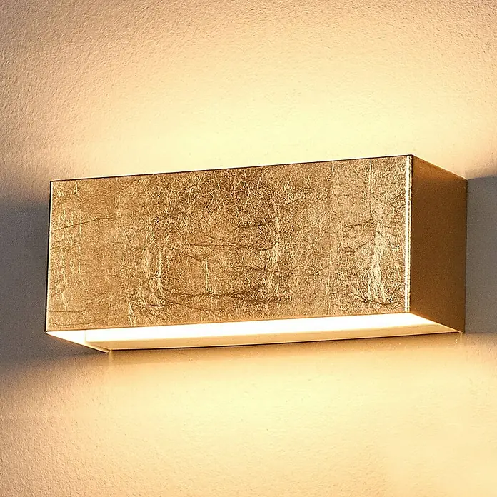 Lindby Wandleuchte Quentin - L x B x H: 8 x 23 x 9 cm, messing / gold, messing / gold
