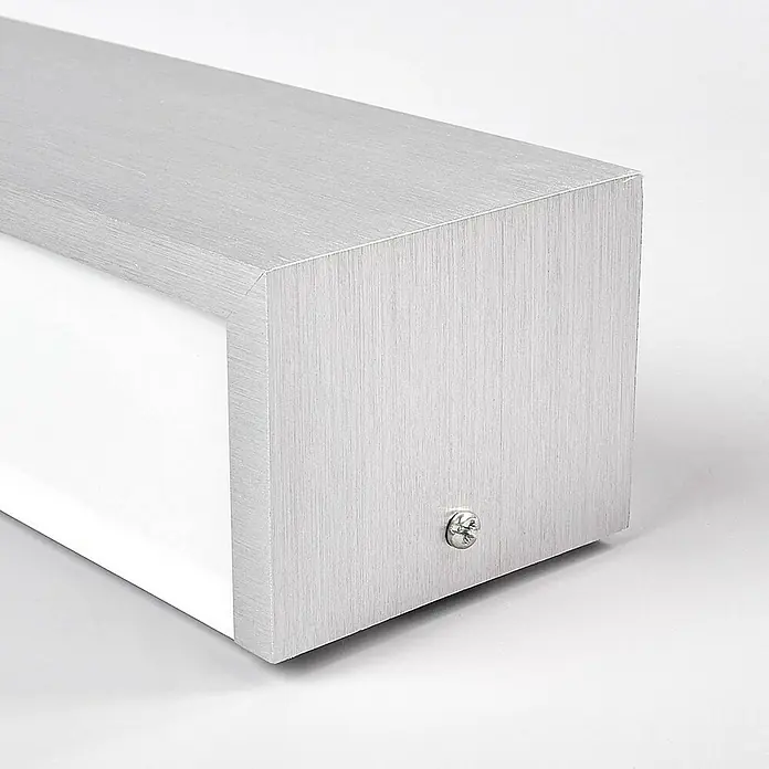 Lindby Wandleuchte Ranik - L x B x H: 6,5 x 40 x 8 cm, alu / grau / zink, alu / grau / zink