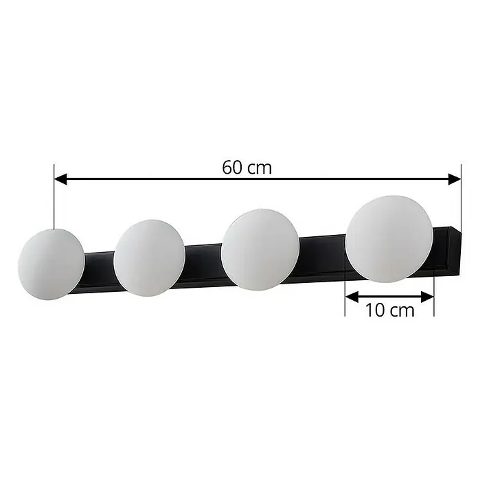Lucande Wandleuchte Myrra - L x B x H: 10 x 60 x 10 cm, schwarz