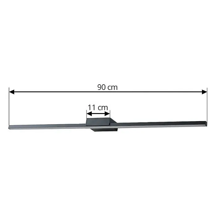 Lucande Wandleuchte Kivana - L x B x H: 8 x 90 x 3,6 cm, schwarz, schwarz