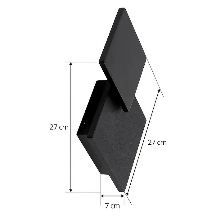 Lucande Wandleuchte Elrik - L x B x H: 7 x 27 x 27 cm, schwarz