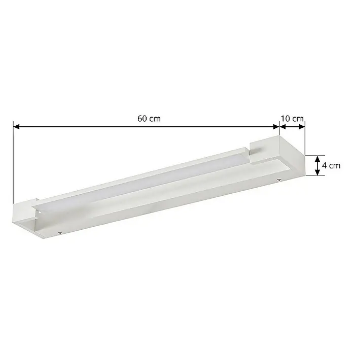 Arcchio Wandleuchte Jora - L x B x H: 10 x 60 x 4 cm, weiß / opal, weiß / opal