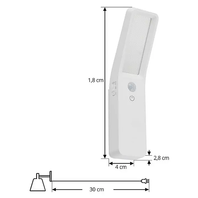 Lindby Wandleuchte Taska - L x B x H: 2,8 x 4 x 18 cm, weiß / opal, weiß / opal