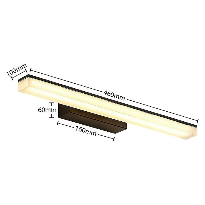 Lucande Wandleuchte Lisana - L x B x H: 10 x 46 x 5,5 cm, schwarz, schwarz