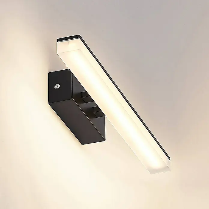 Lucande Wandleuchte Lisana - L x B x H: 10 x 46 x 5,5 cm, schwarz, schwarz