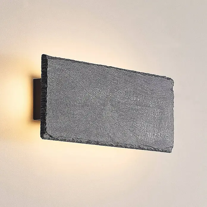 Lindby Wandleuchte Peetu - alu / grau / zink