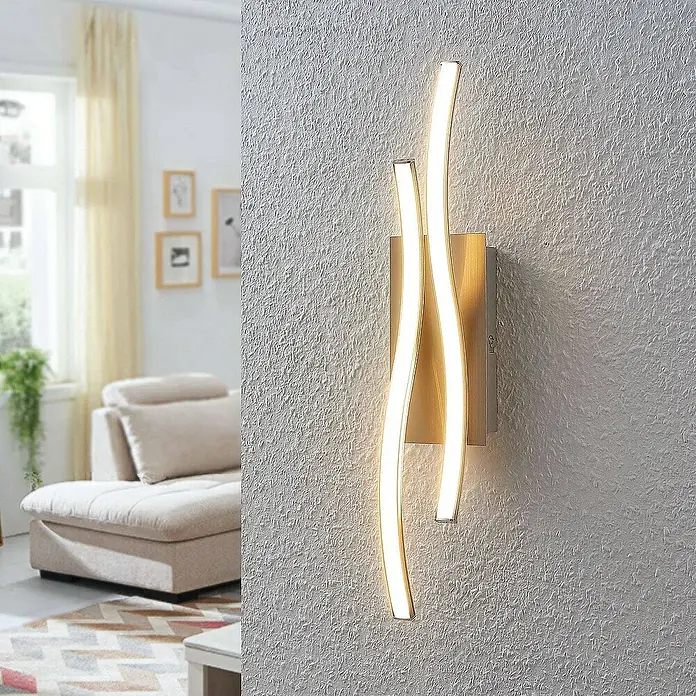 Lindby Wandleuchte Safia - L x B x H: 8 x 9 x 45 cm, alu / grau / zink, alu / grau / zink