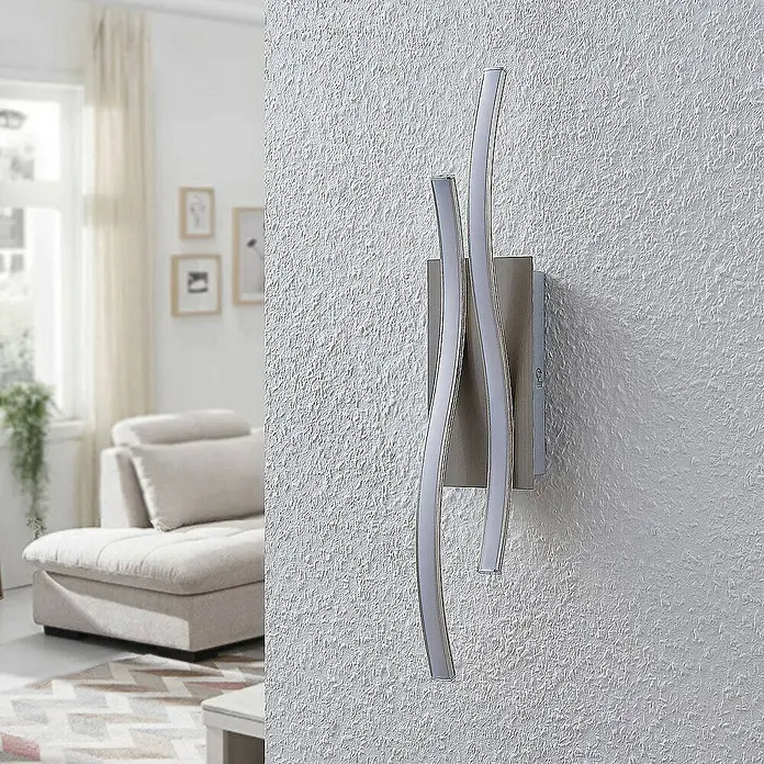 Lindby Wandleuchte Safia - L x B x H: 8 x 9 x 45 cm, alu / grau / zink, alu / grau / zink