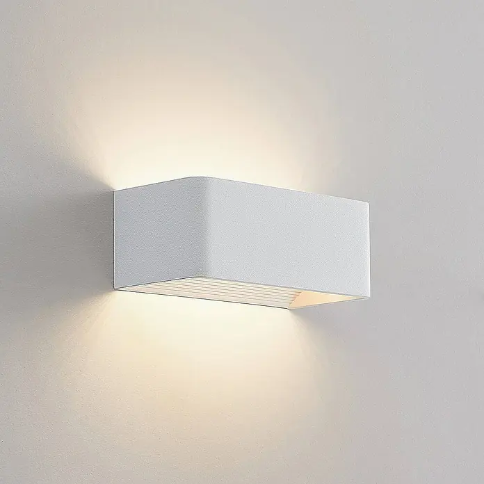 Arcchio Wandleuchte Karam - L x B x H: 10 x 20 x 8 cm, weiß / opal, weiß / opal