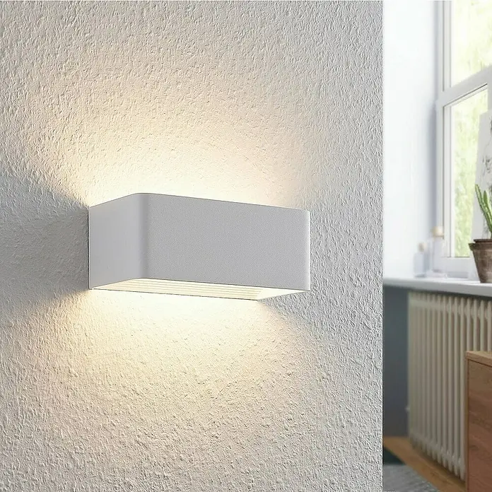Arcchio Wandleuchte Karam - L x B x H: 10 x 20 x 8 cm, weiß / opal, weiß / opal