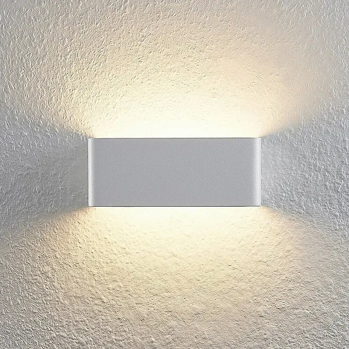 Arcchio Wandleuchte Karam - L x B x H: 10 x 20 x 8 cm, weiß / opal, weiß / opal