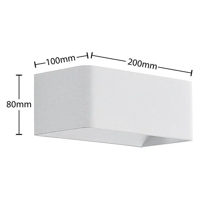 Arcchio Wandleuchte Karam - L x B x H: 10 x 20 x 8 cm, weiß / opal, weiß / opal