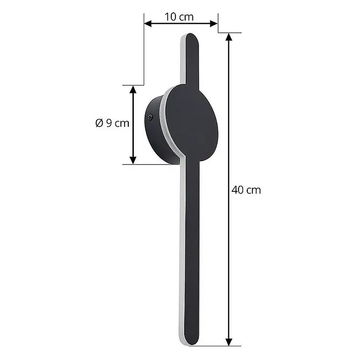 Lindby Wandleuchte Borian - L x B x H: 4 x 10 x 40 cm, schwarz