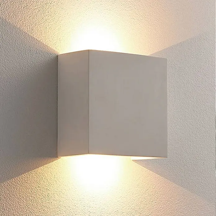 Lindby Wandleuchte Anneke - L x B x H: 6 x 12,5 x 12,5 cm, weiß / opal