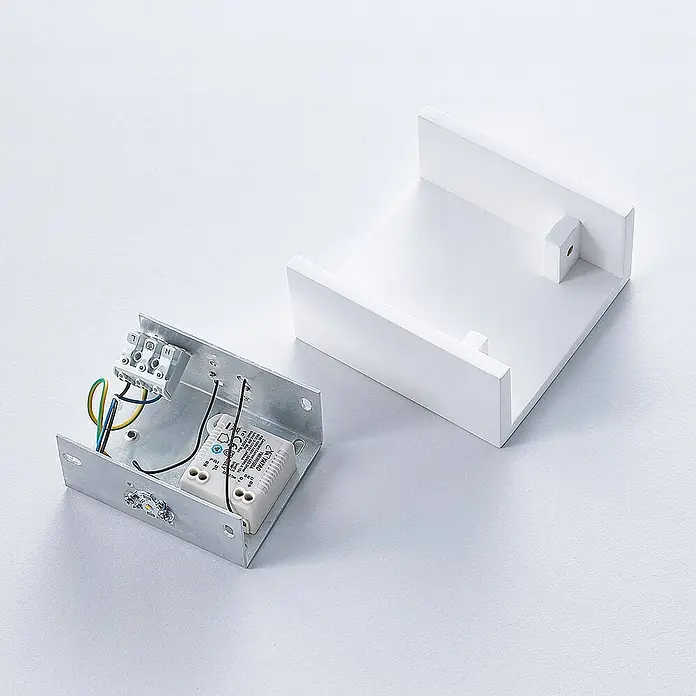 Lindby Wandleuchte Anneke - L x B x H: 6 x 12,5 x 12,5 cm, weiß / opal