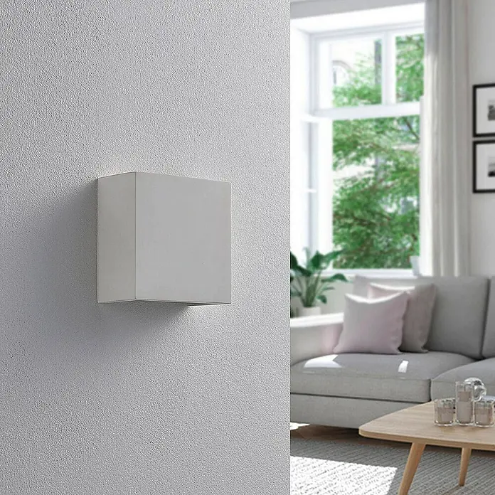 Lindby Wandleuchte Anneke - L x B x H: 6 x 12,5 x 12,5 cm, weiß / opal