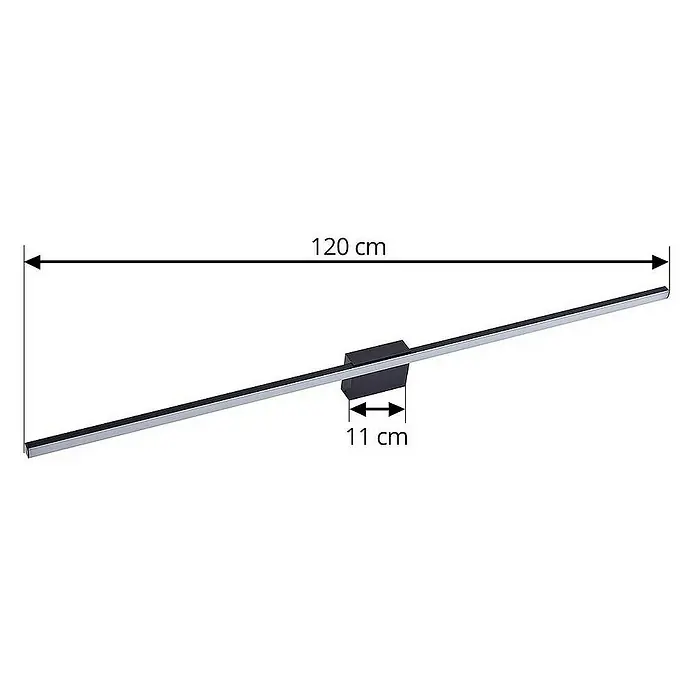 Lucande Wandleuchte Kivana - L x B x H: 8 x 120 x 3,6 cm, schwarz, schwarz