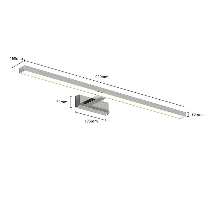 Lindby Wandleuchte Jukka - L x B x H: 15 x 90 x 5 cm, chrom / silber