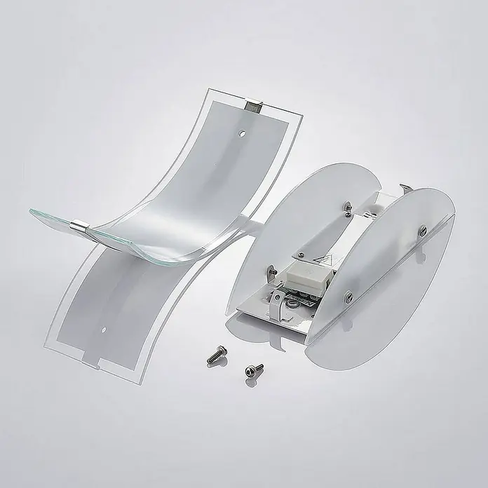 Lindby Wandleuchte Zinka - L x B x H: 7,5 x 25 x 10 cm, weiß / opal