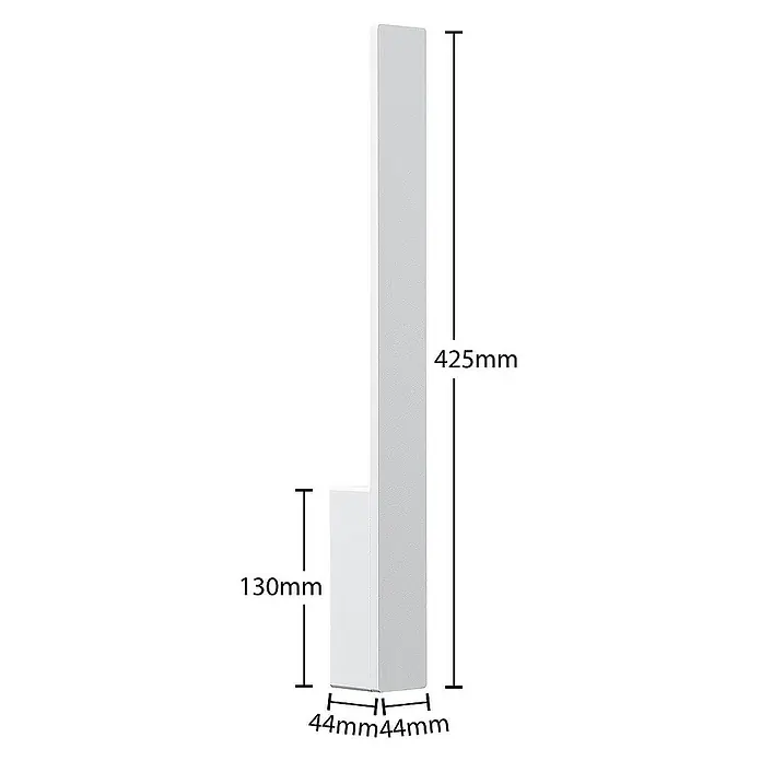 Arcchio Wandleuchte Ivano - L x B x H: 4,4 x 4,4 x 42,5 cm, weiß / opal, weiß / opal